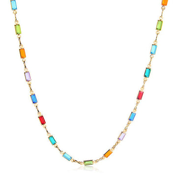 Colar Choker Baguetes Horizontais - Semijoia - Semijoias Colares - Purer