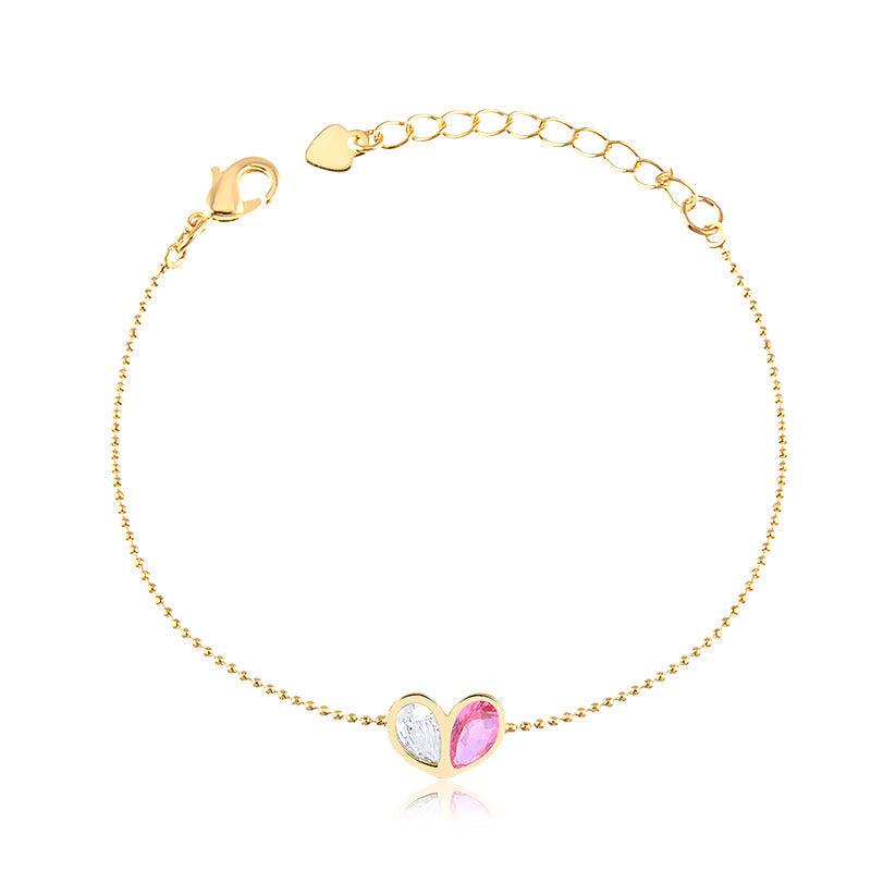 Pulseira Infantil Bolinhas Coração Duo Gotinhas - Semijoia - Semijoias Pulseiras - Purer